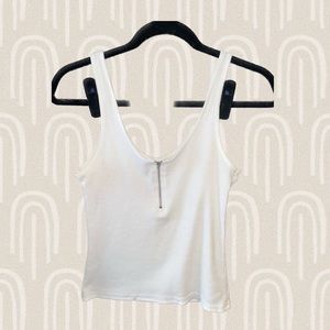 Cotton On white zip tank top